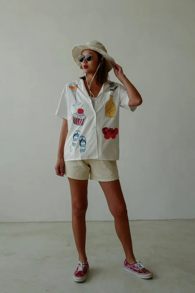 ( BEIGE / PINK ) GOOD FIT DENIM SHORTS *LAST ONE*