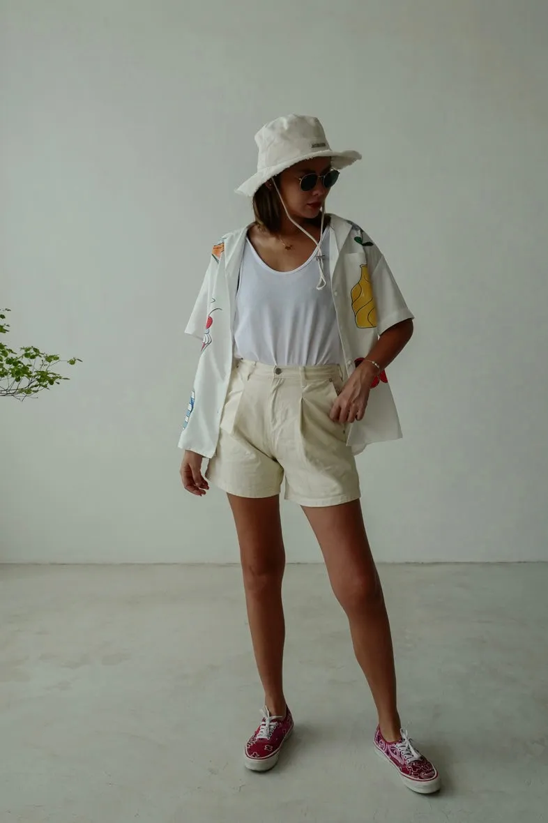 ( BEIGE / PINK ) GOOD FIT DENIM SHORTS *LAST ONE*