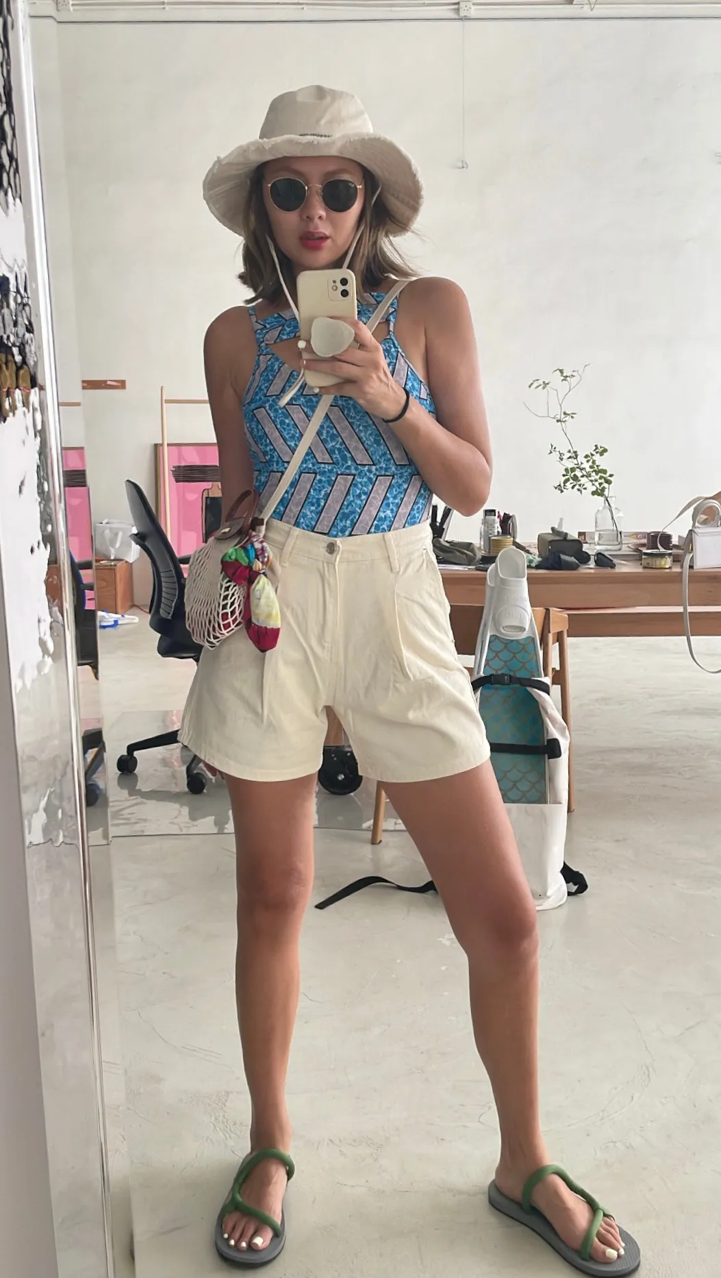 ( BEIGE / PINK ) GOOD FIT DENIM SHORTS *LAST ONE*