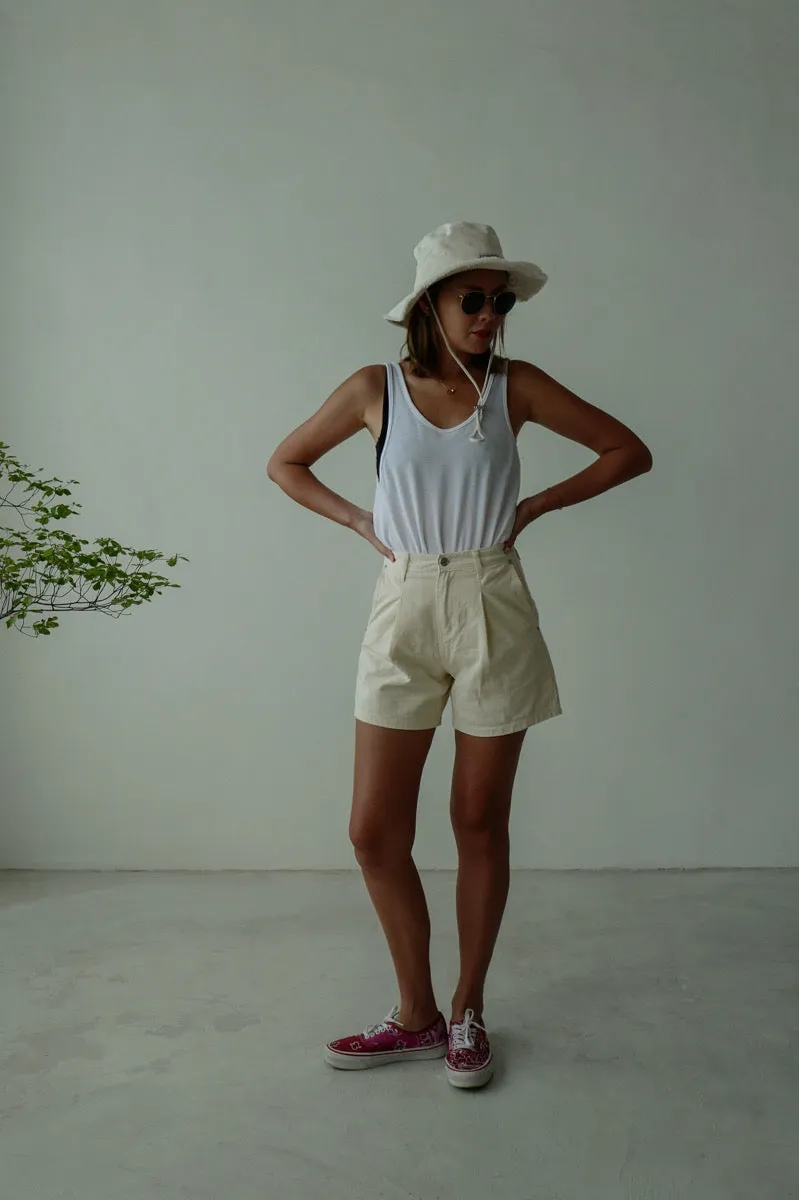 ( BEIGE / PINK ) GOOD FIT DENIM SHORTS *LAST ONE*