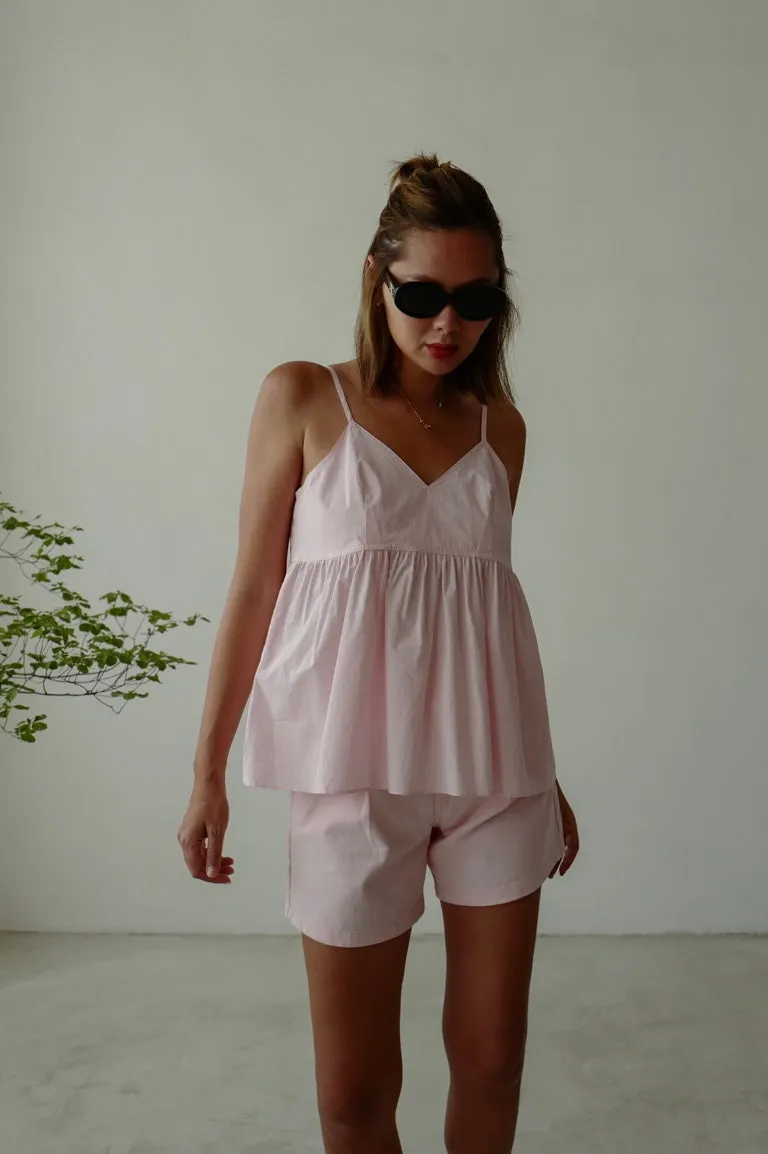 ( BEIGE / PINK ) GOOD FIT DENIM SHORTS *LAST ONE*