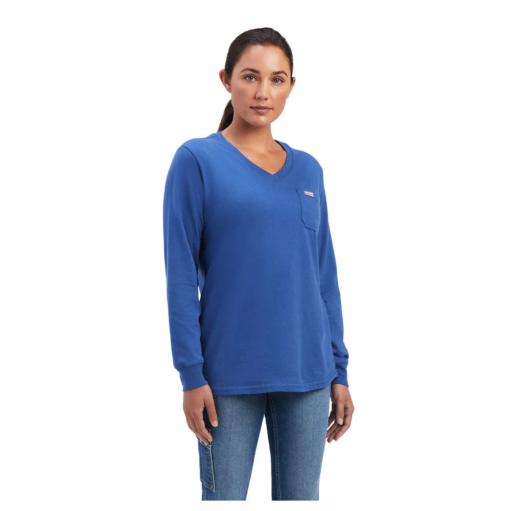 10041487 Ariat Women's Rebar Cotton Strong Southwest Graphic Long Sleeve T-Shirt - True Navy