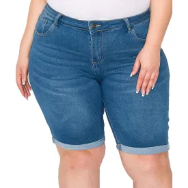 1826 Womens Denim Medium Wash Bermuda Shorts