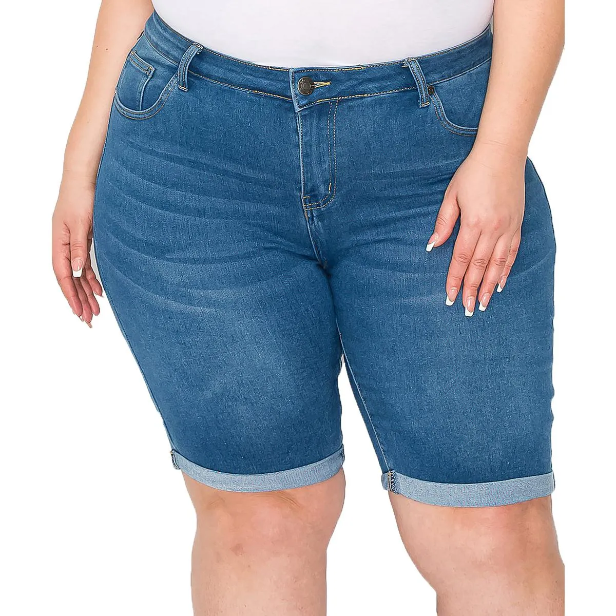 1826 Womens Denim Medium Wash Bermuda Shorts
