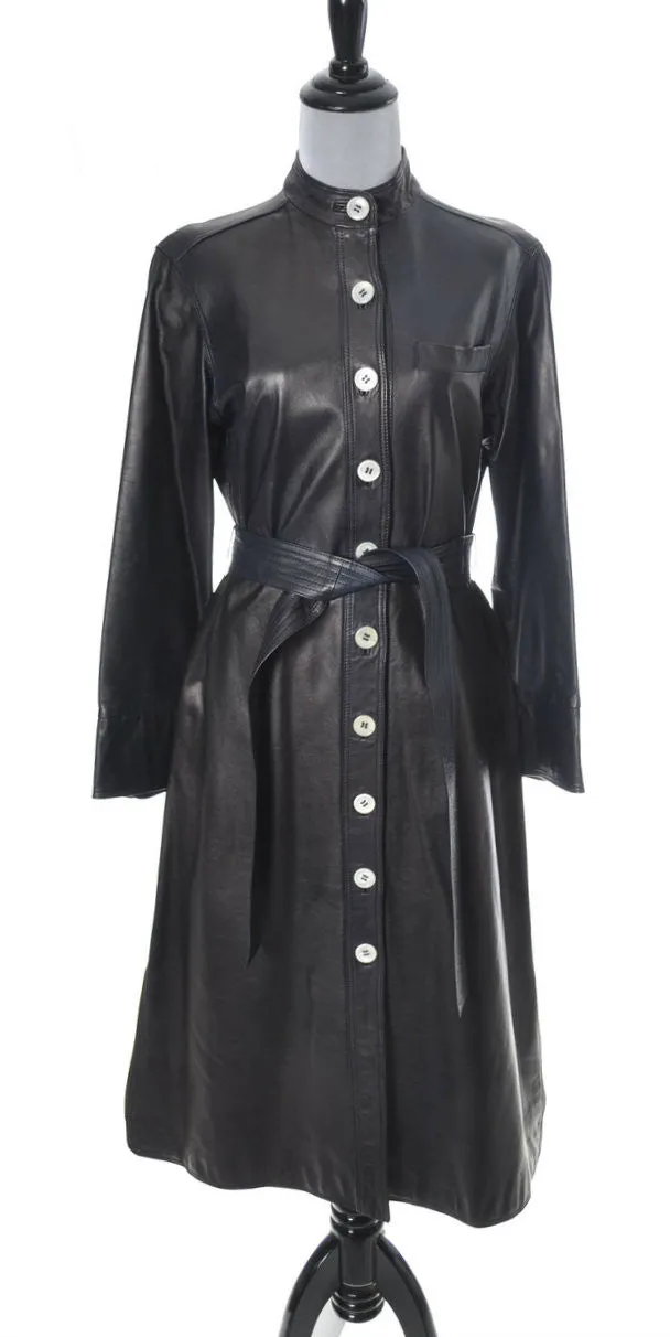 1970's Loewe Vintage Leather Coat Made in Spain SOLD
