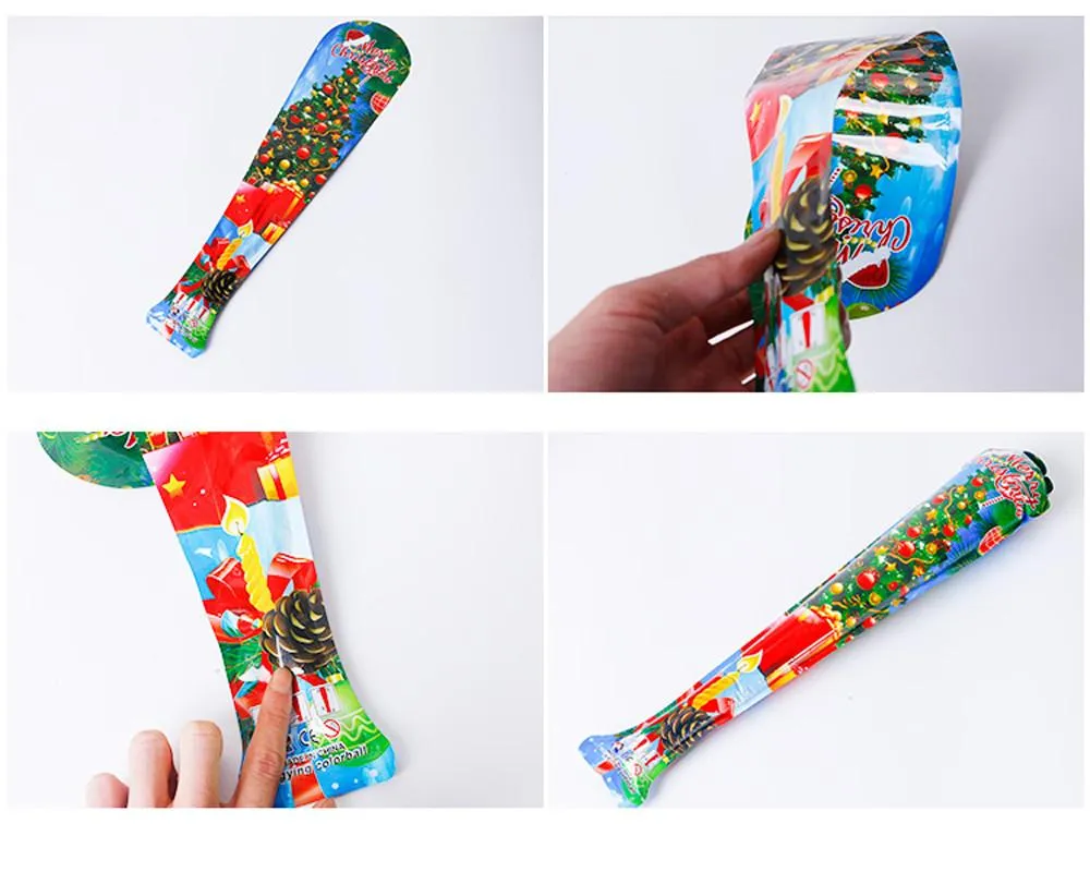 5Pcs Christmas  Automatic Inflatable Hand stick Balloon
