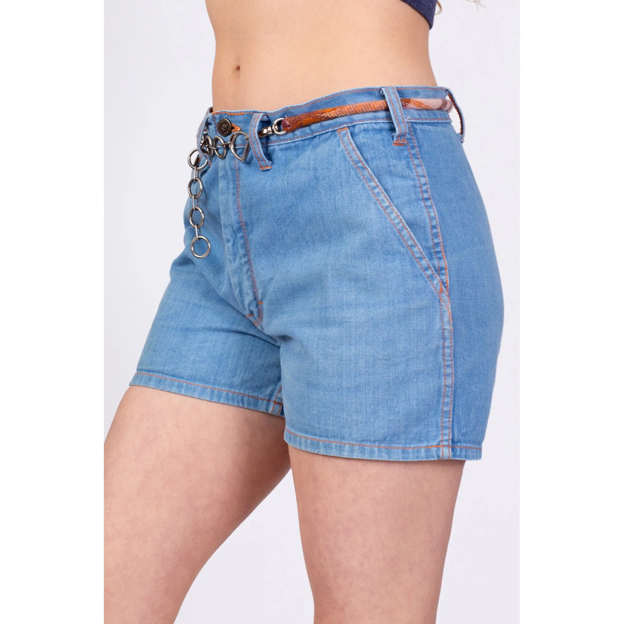 70s Denim Cargo Shorts - 32" Waist