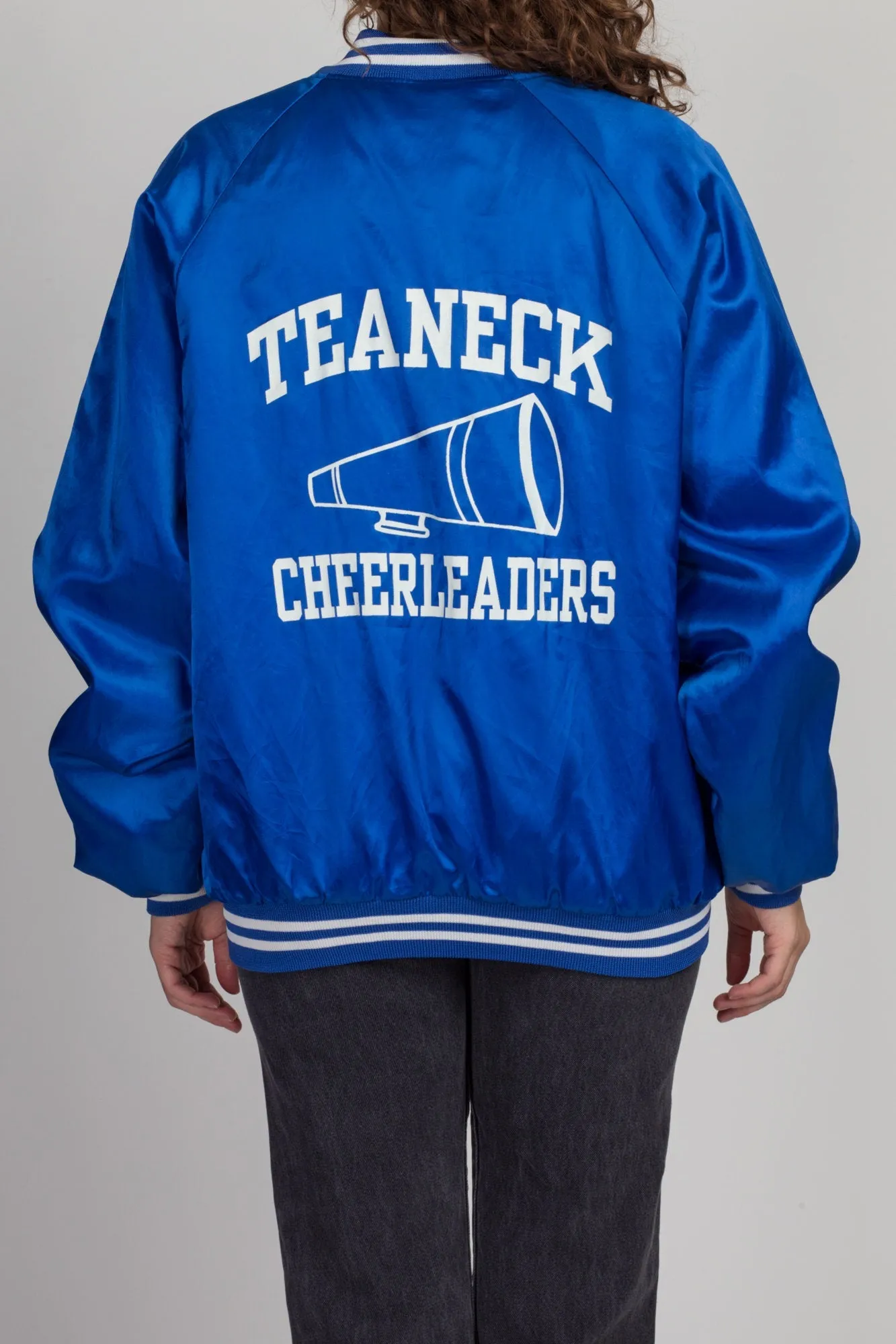 80s Teaneck Cheerleaders Satin Varsity Jacket - Men's XL
