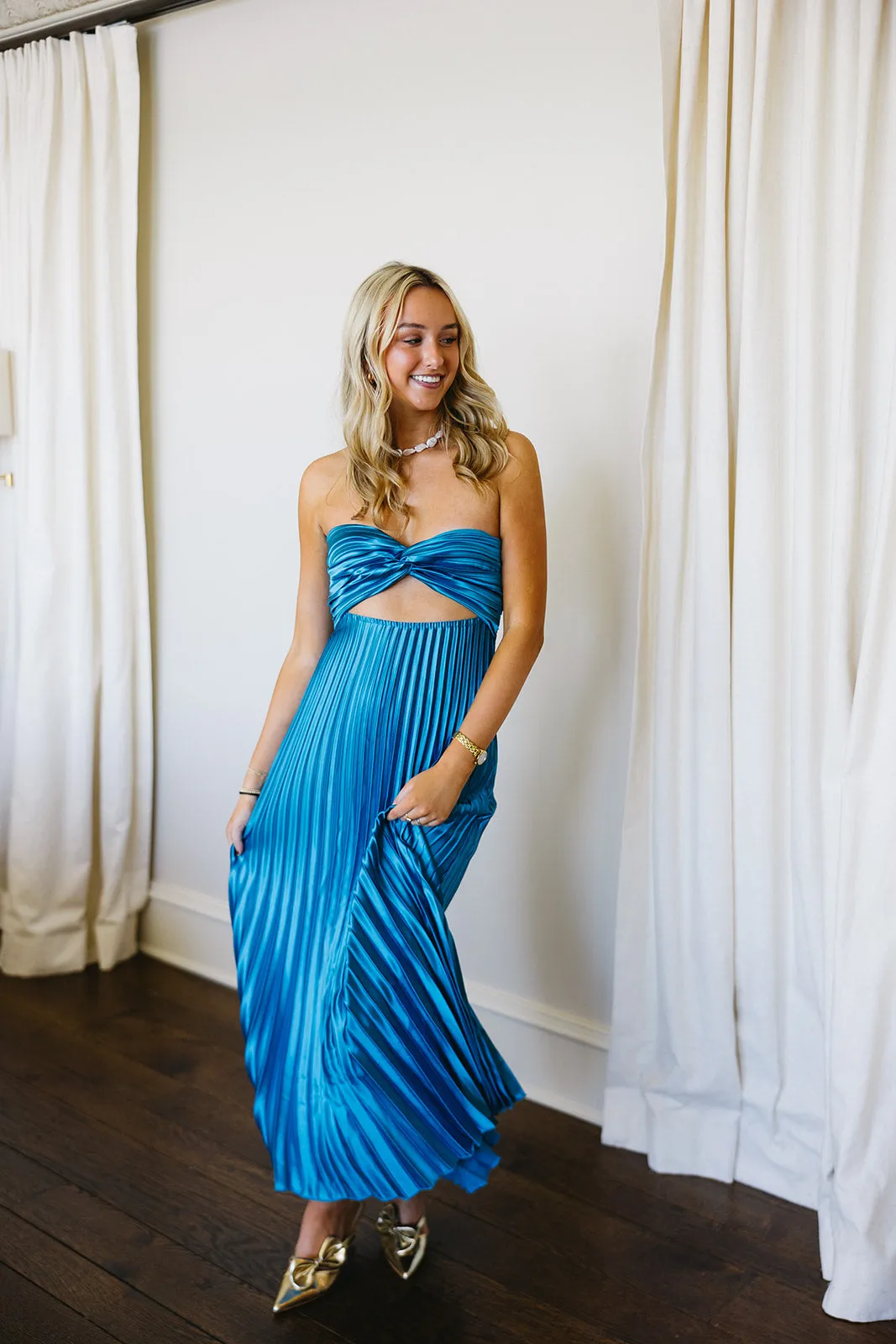 Aliyah Midi Dress - Teal