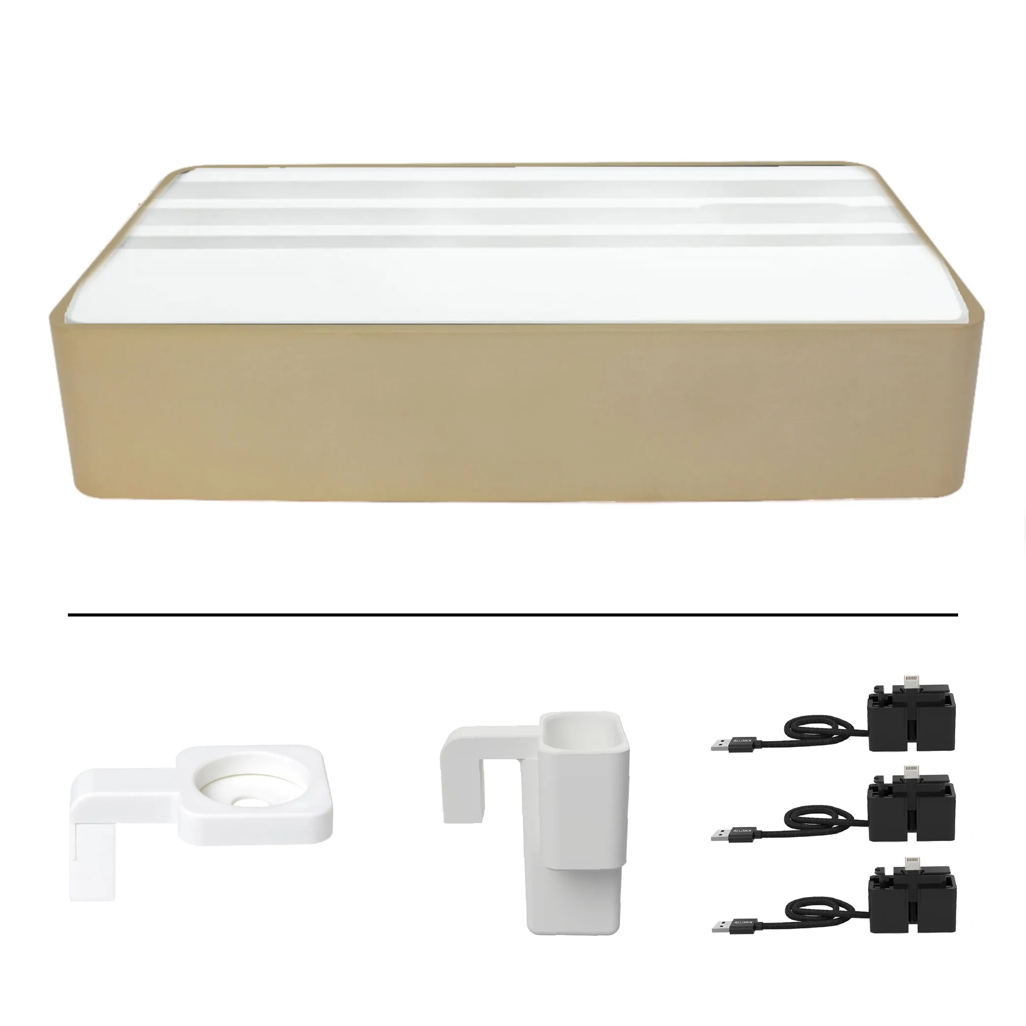 ALLDOCK Wireless Family Aluminum Gold & White Package