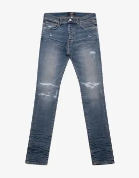 Amiri Jeans Fractured Blue Skinny