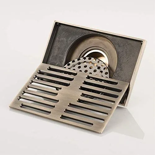 Antique Bronze Rectangular Floor Drain Cover