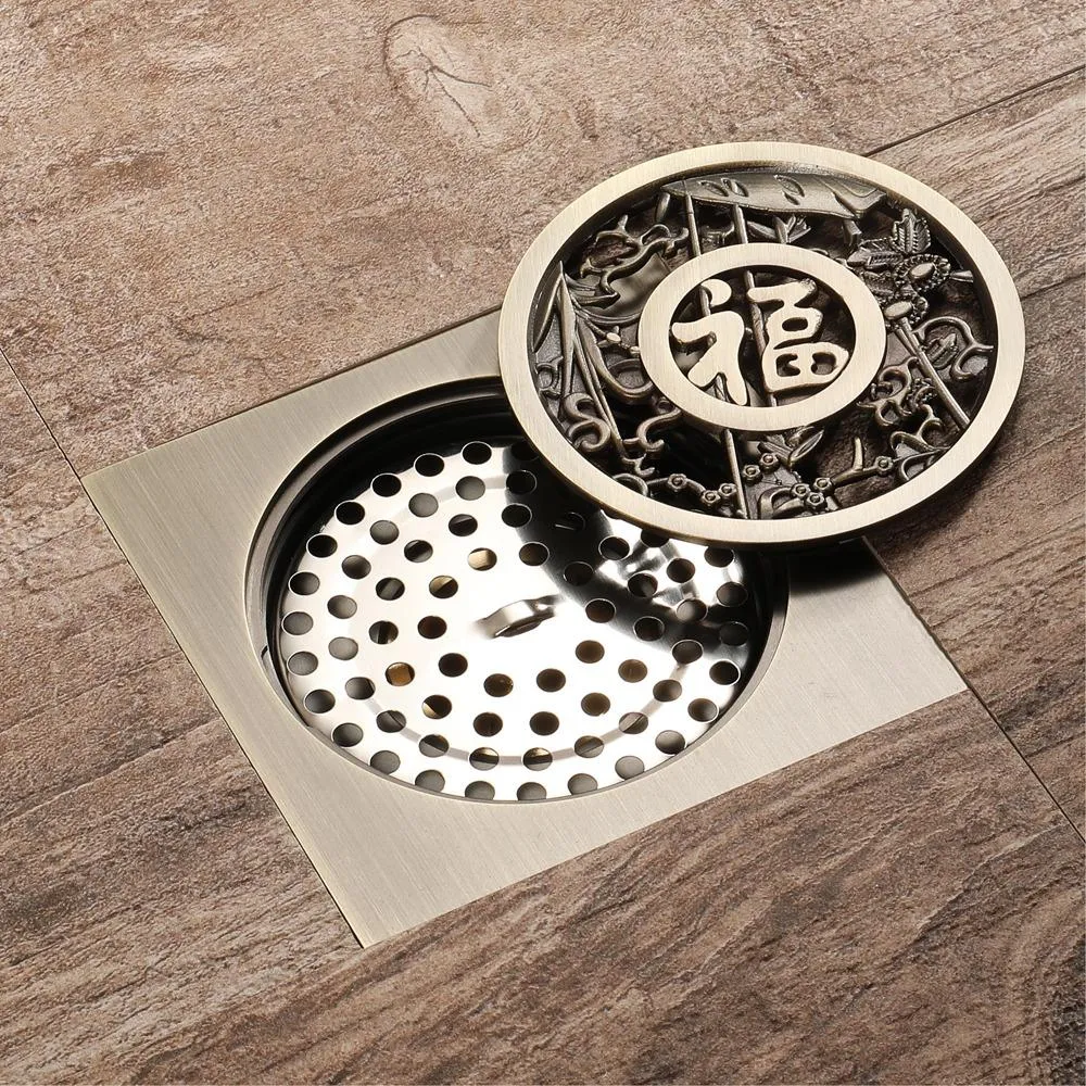 Antique Brushed Square Anti-odor Floor Drain