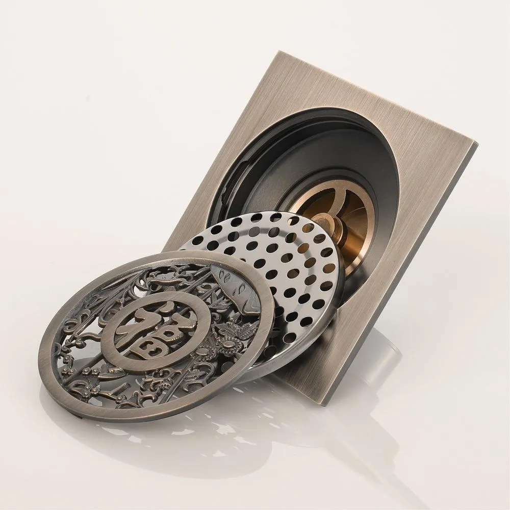 Antique Brushed Square Anti-odor Floor Drain