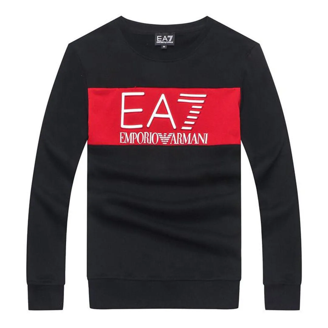 Armani Jeans Block Logo Men's Sweatshirt -Black