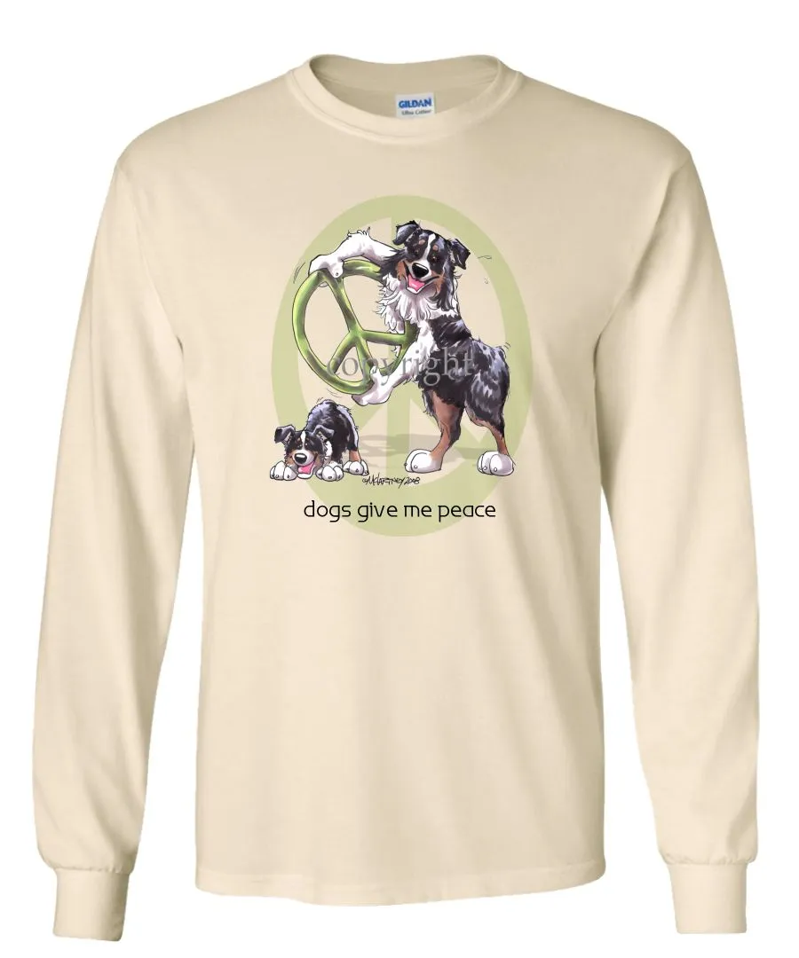 Australian Shepherd  Black Tri - Peace Dogs - Long Sleeve T-Shirt