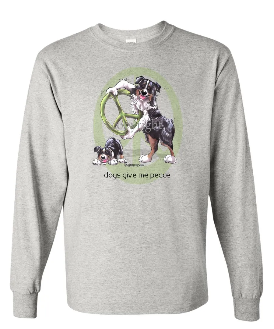 Australian Shepherd  Black Tri - Peace Dogs - Long Sleeve T-Shirt