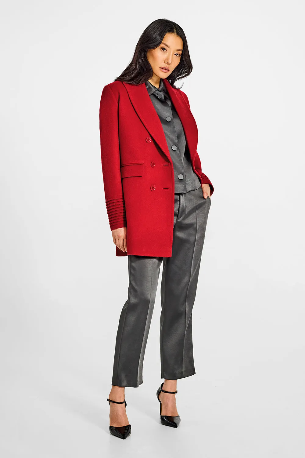 Baby Alpaca Peak Collar Topcoat