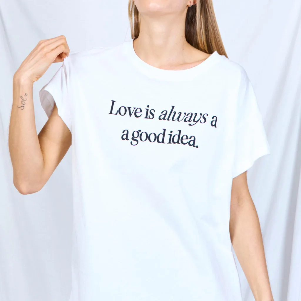 Basic T-shirt with print "Love is always a good idea"  wholesale