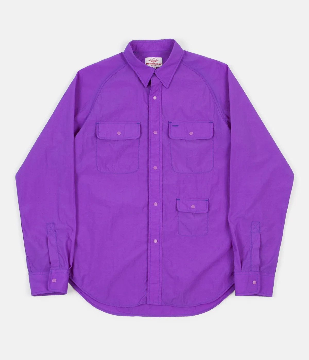 Battenwear Long Sleeve Camp Shirt - Purple