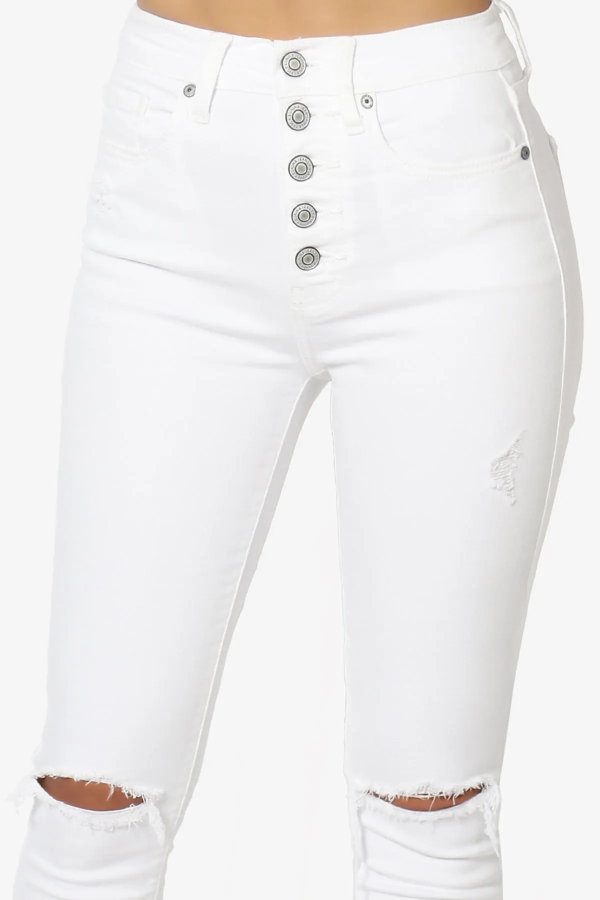Bella Super High Rise Skinny Jeans in Phantom White