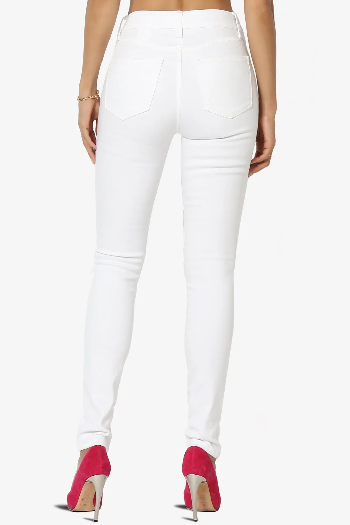 Bella Super High Rise Skinny Jeans in Phantom White