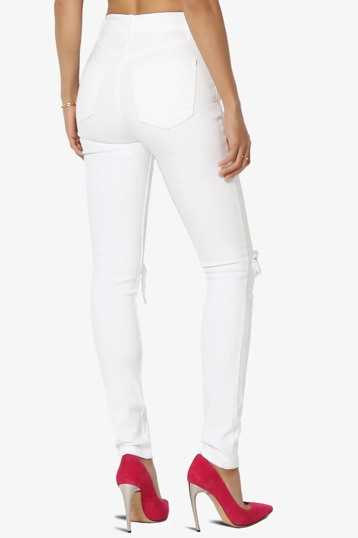 Bella Super High Rise Skinny Jeans in Phantom White