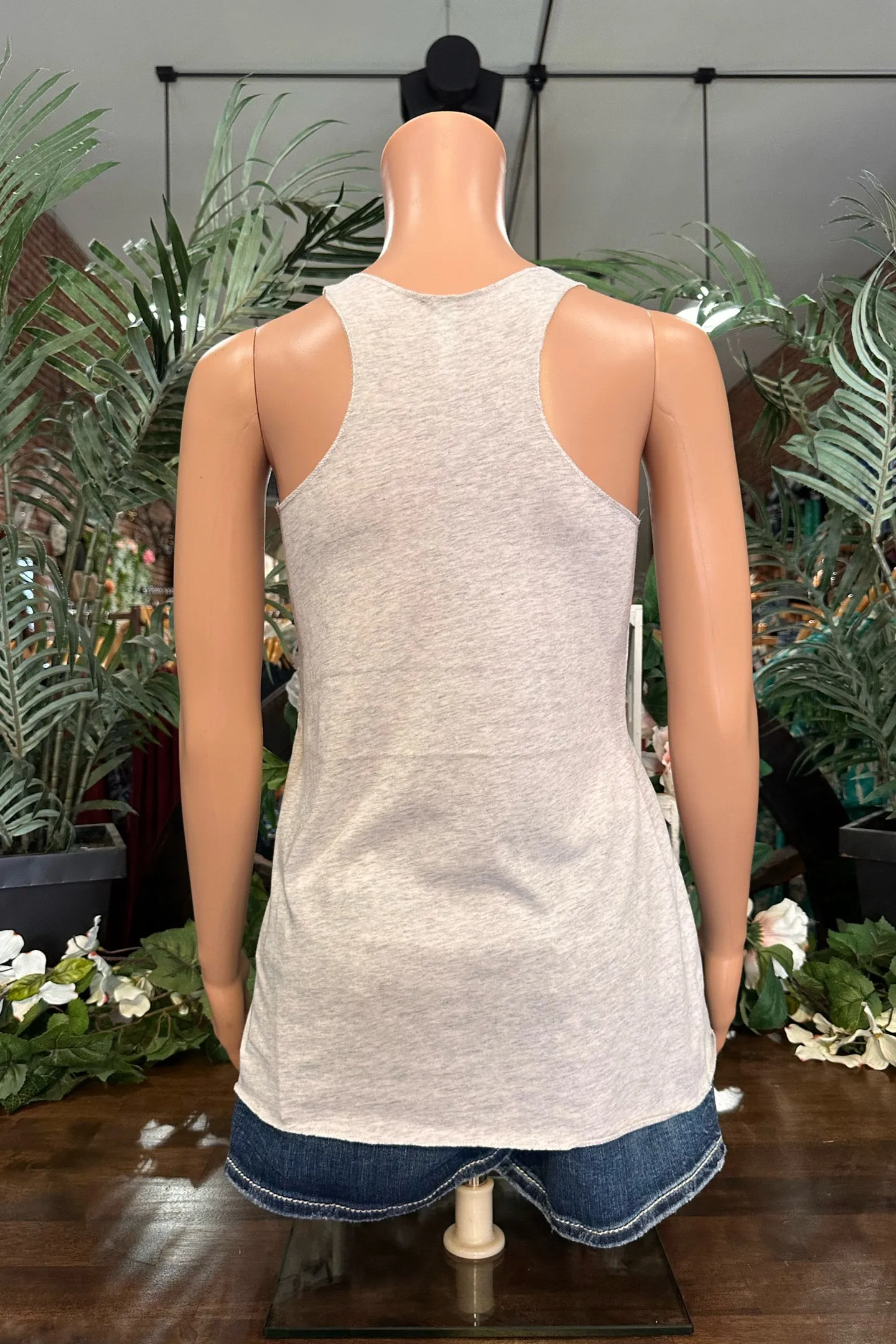 BEST EVER Racerback Tank - Heather White
