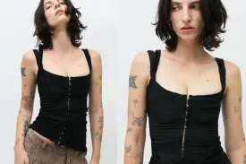 Black Corset Tape Top