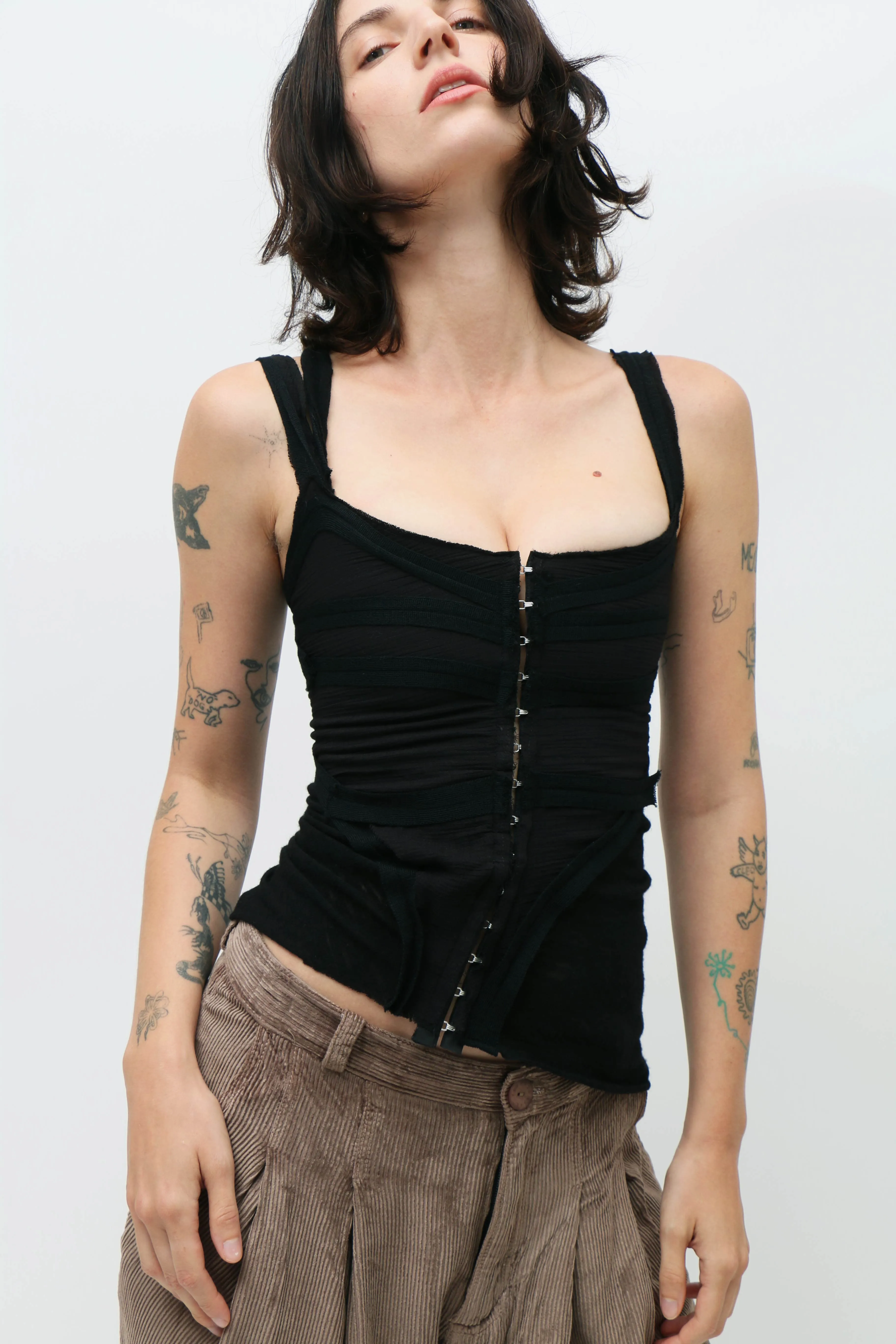 Black Corset Tape Top