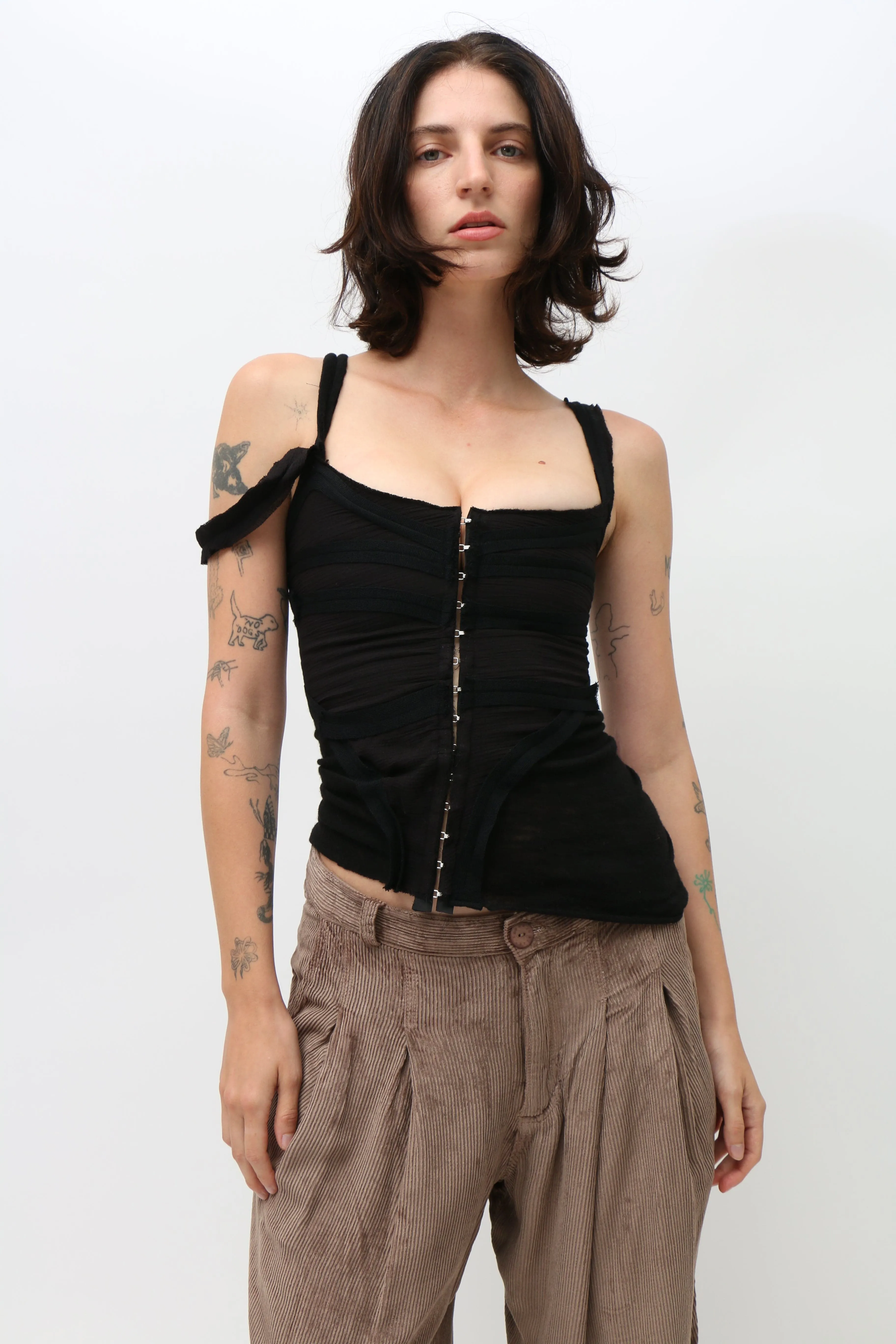 Black Corset Tape Top