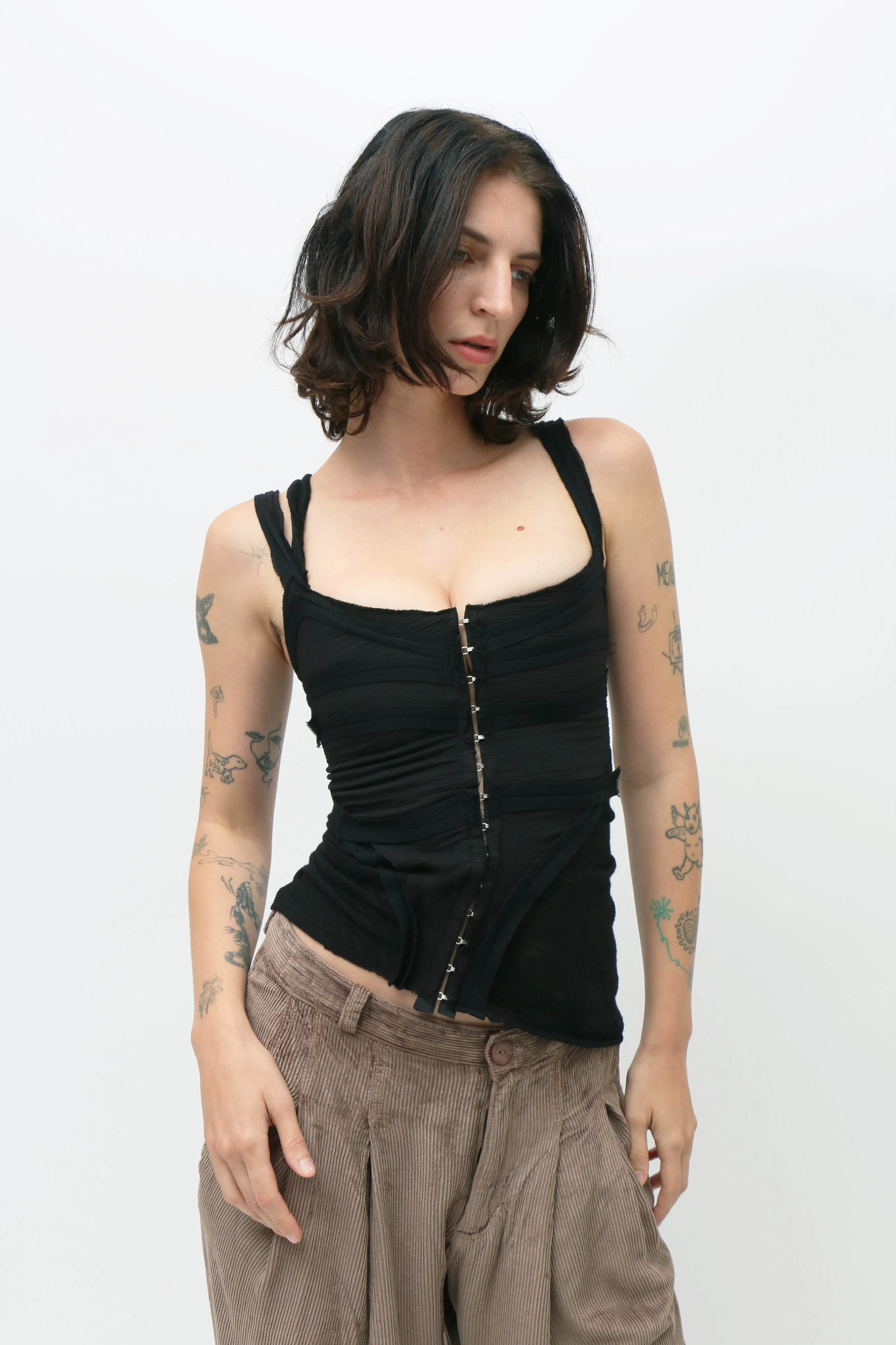 Black Corset Tape Top