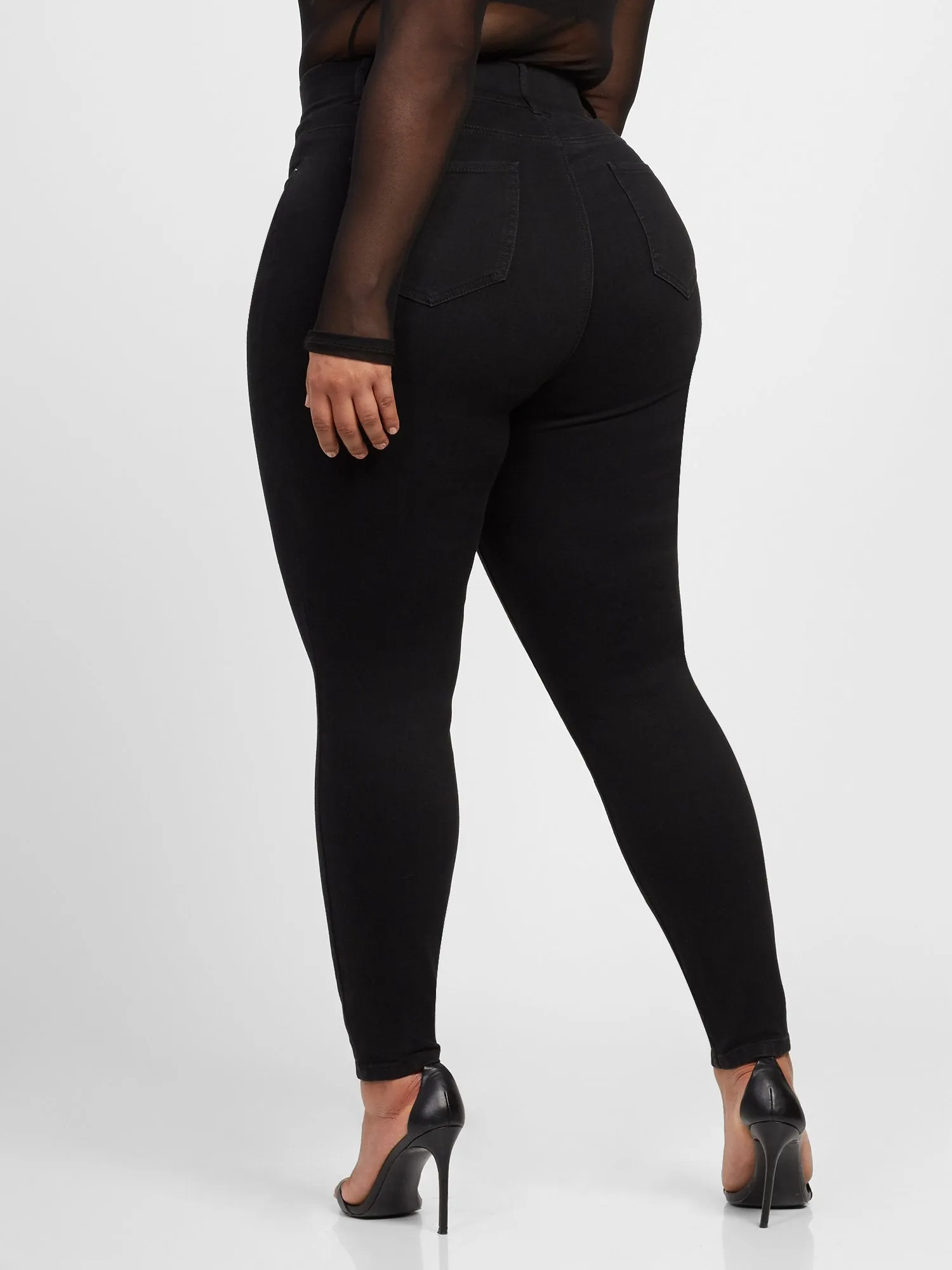 Black Curvy Skinny Jeans - Tall Inseam