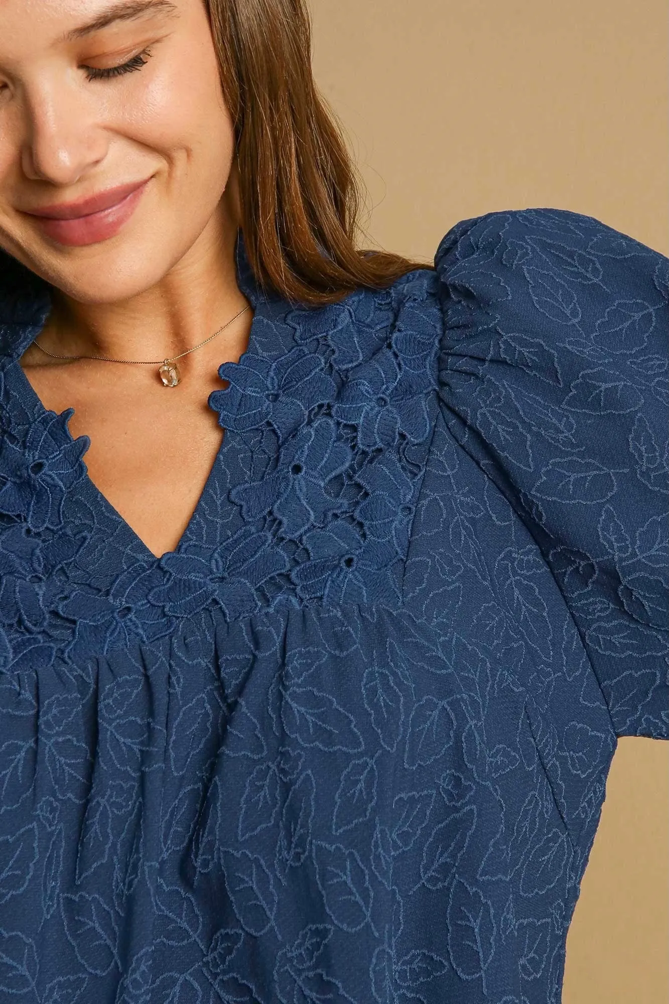 Blooming Lace Navy Babydoll Dress