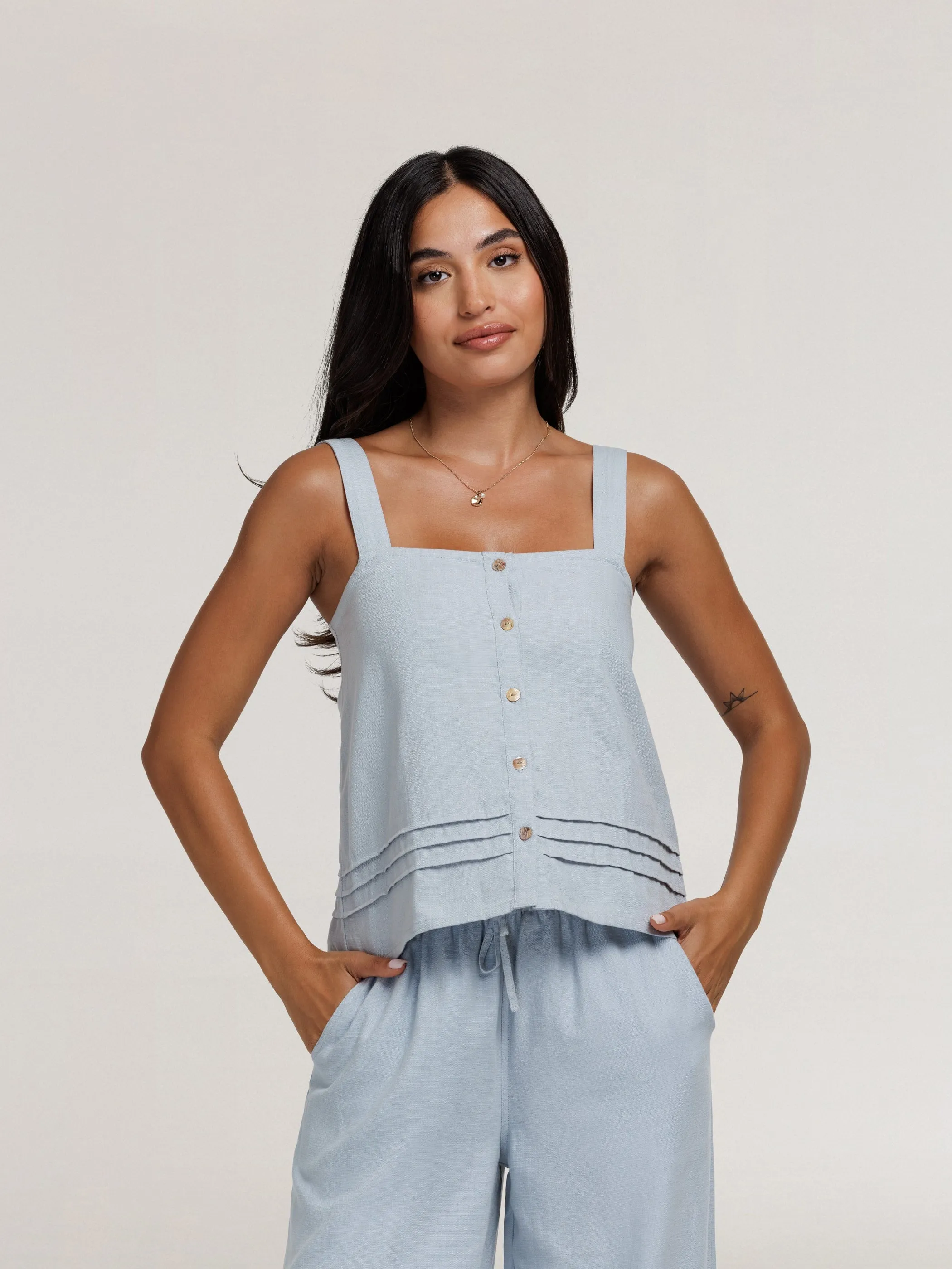 Cassia Cotton Top Slate Blue