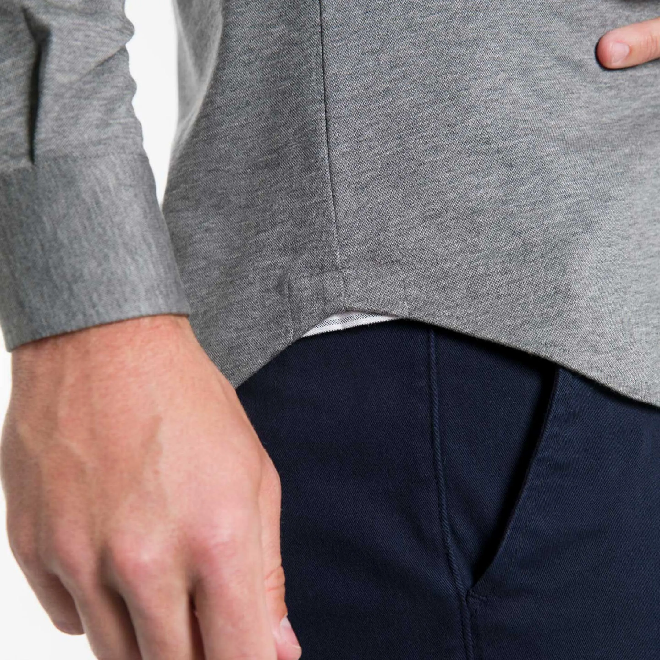 Charcoal Mélange Performance Stretch Shirt