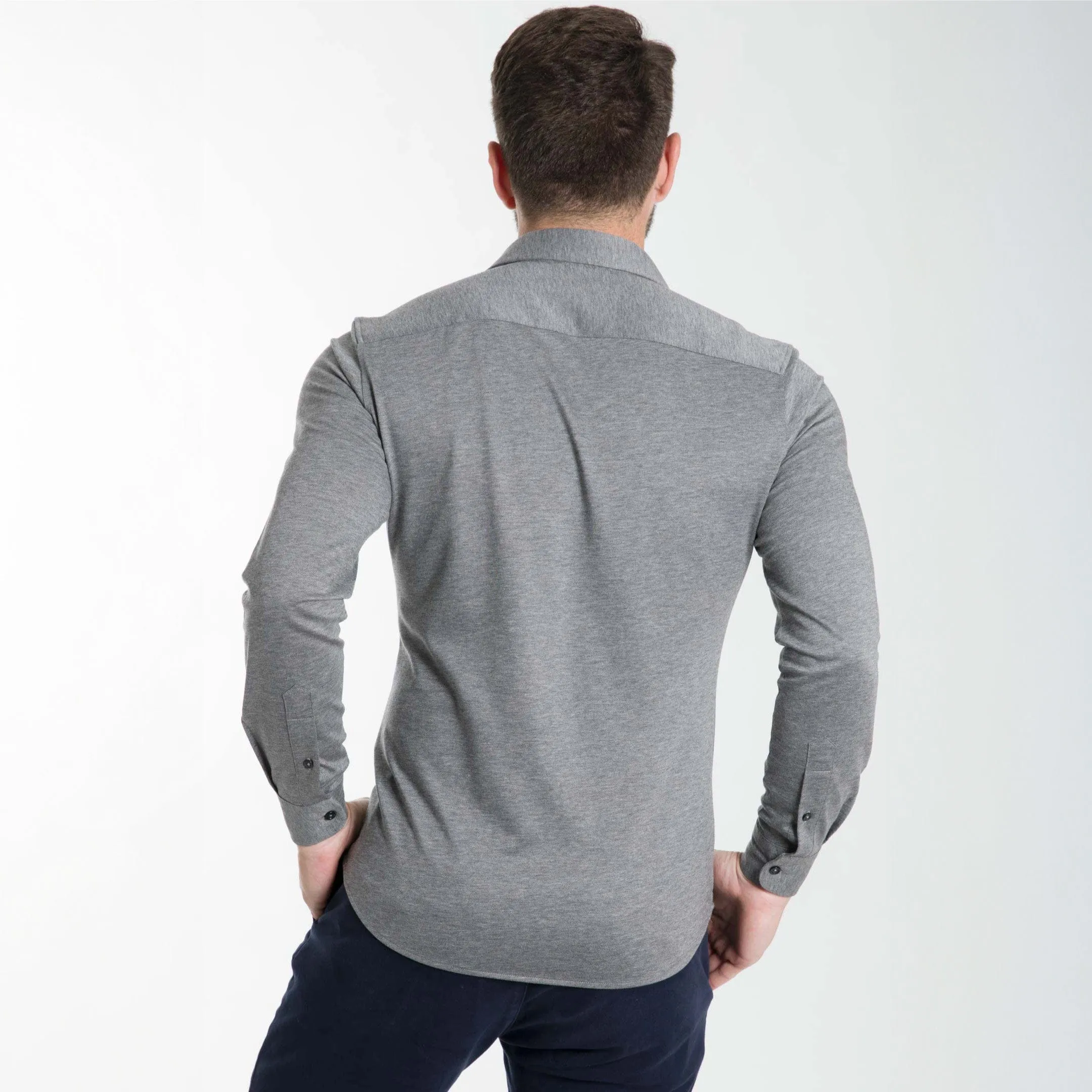 Charcoal Mélange Performance Stretch Shirt