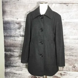 COLLECTION BY GALLERY CHARCOAL WOOL-BLEND COAT SIZE LARGE TCC