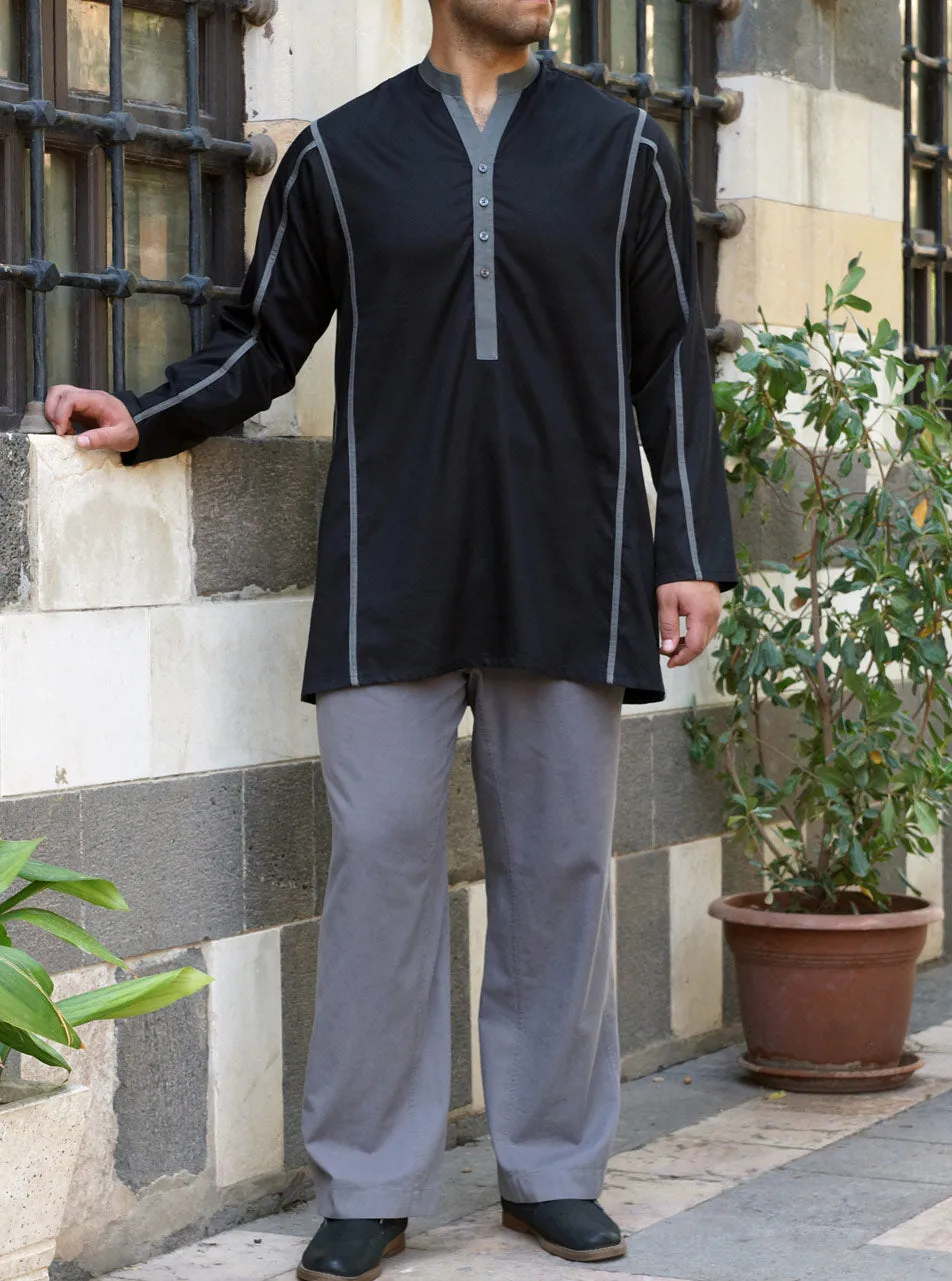 Cotton Bias Trim Kurta Top