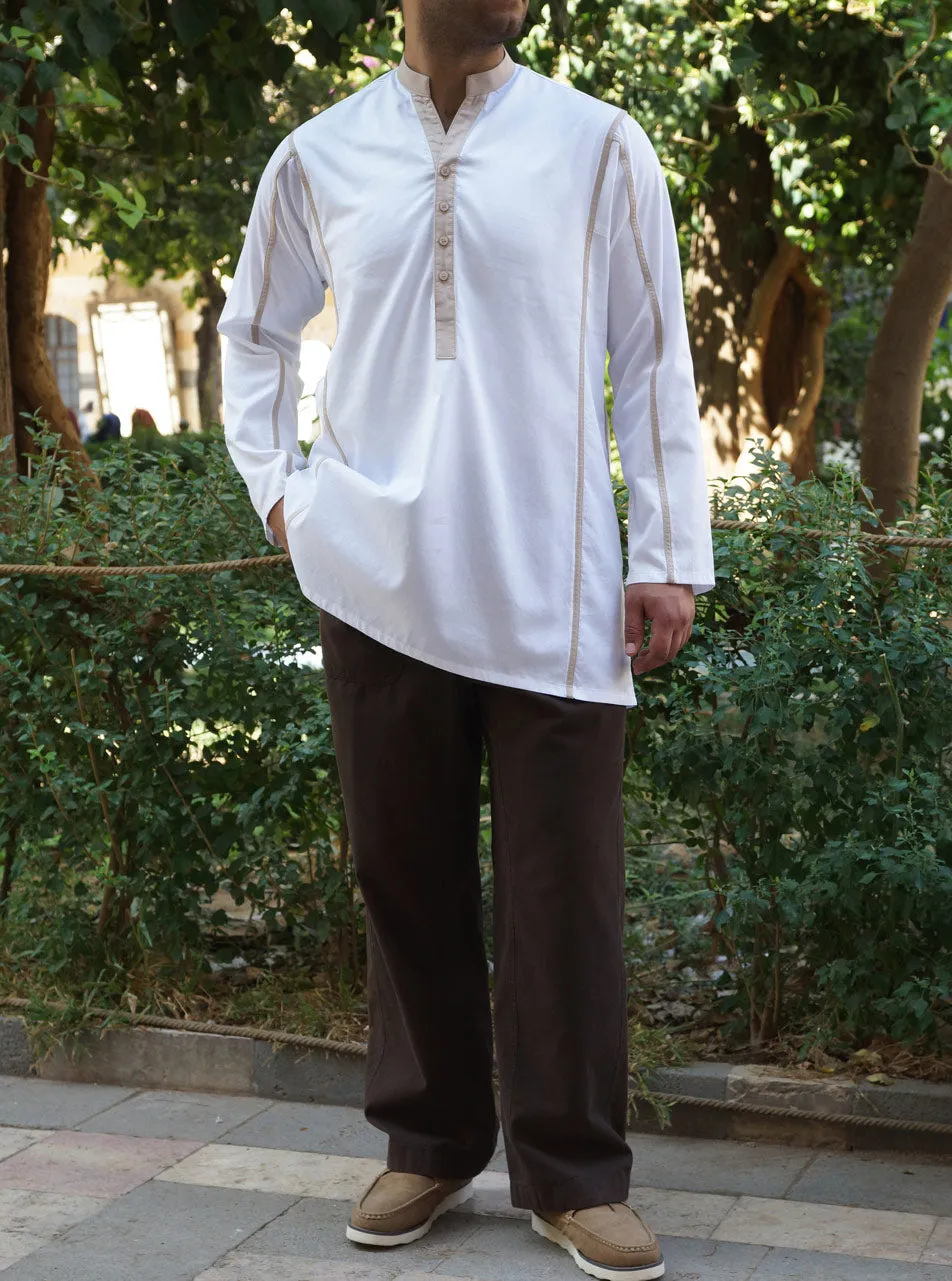 Cotton Bias Trim Kurta Top