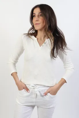 Cotton Slub Henley Top