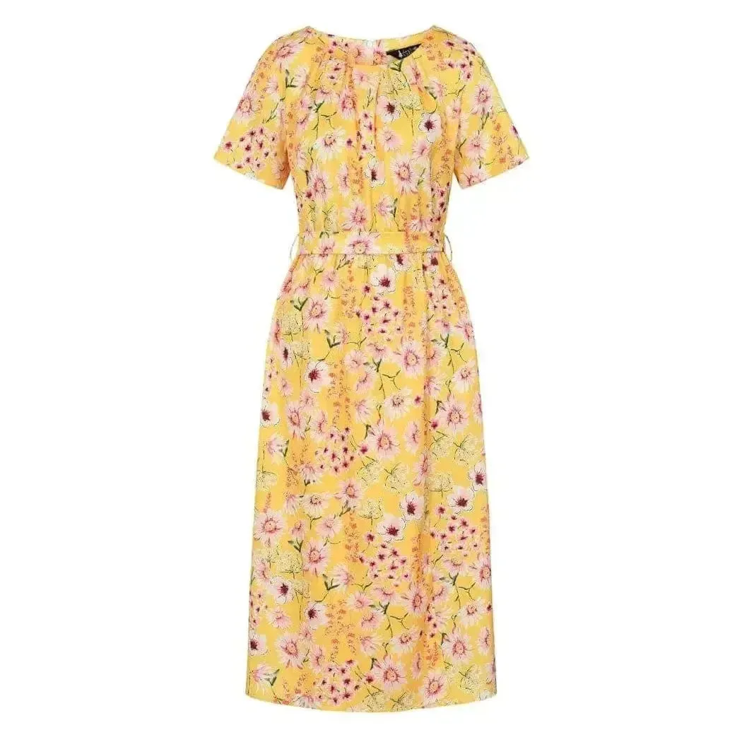 Daphne Dress - Yellow Floral