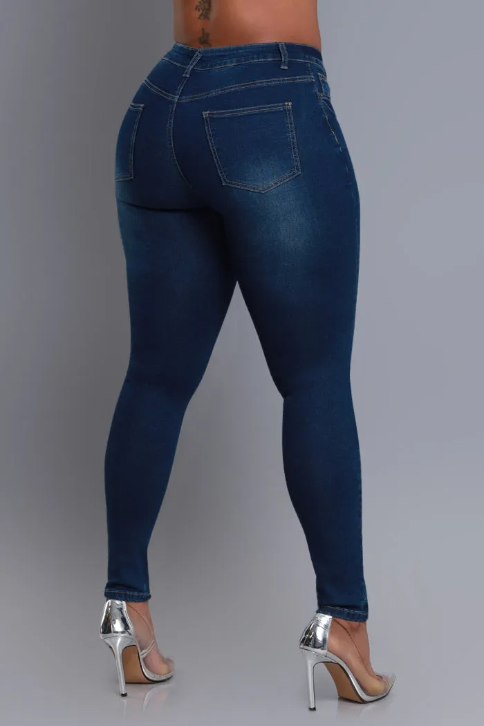 Deep Dive Hourglass High Rise Skinny Jeans - Dark Wash