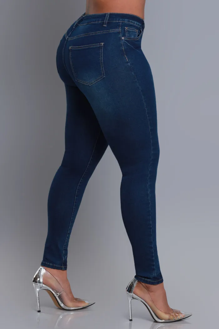 Deep Dive Hourglass High Rise Skinny Jeans - Dark Wash