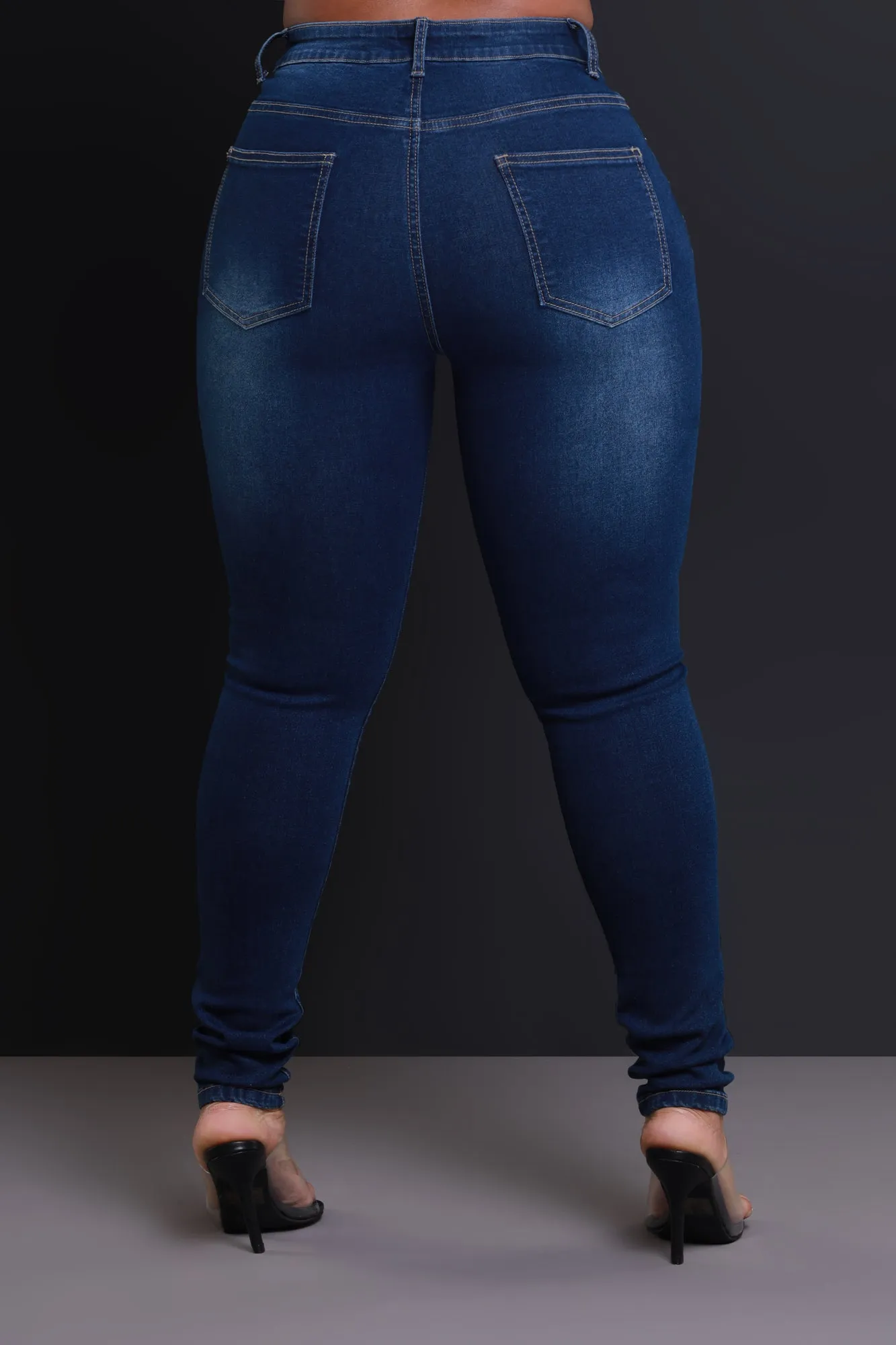 Deep Dive Hourglass High Rise Skinny Jeans - Dark Wash