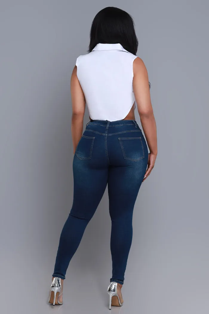 Deep Dive Hourglass High Rise Skinny Jeans - Dark Wash