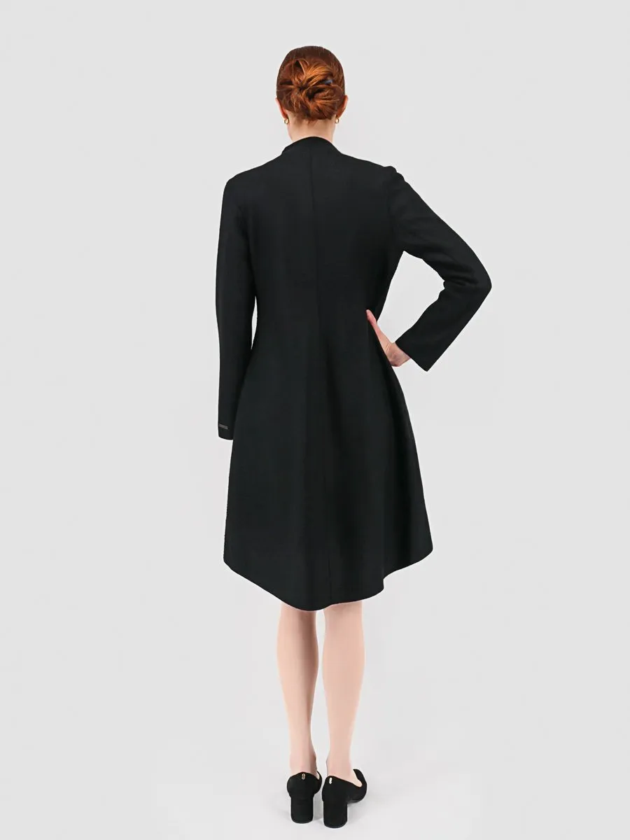 Design Coat in Baby Alpaca & Wool with Floral Appliqué Details