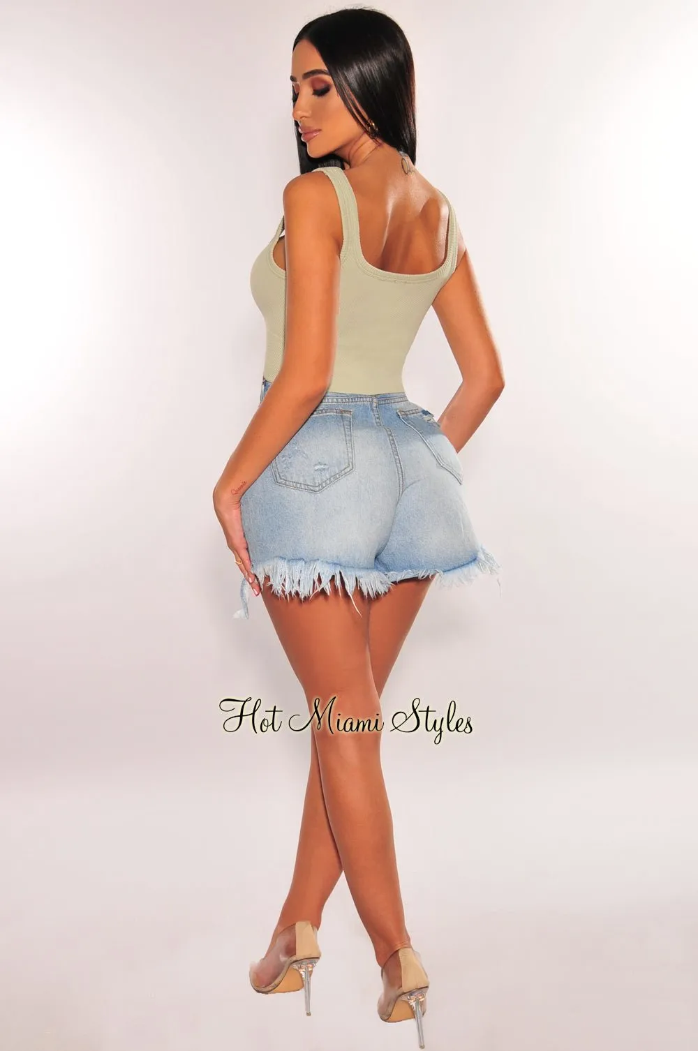 Dusty Sage Seamless Ribbed Tank Top