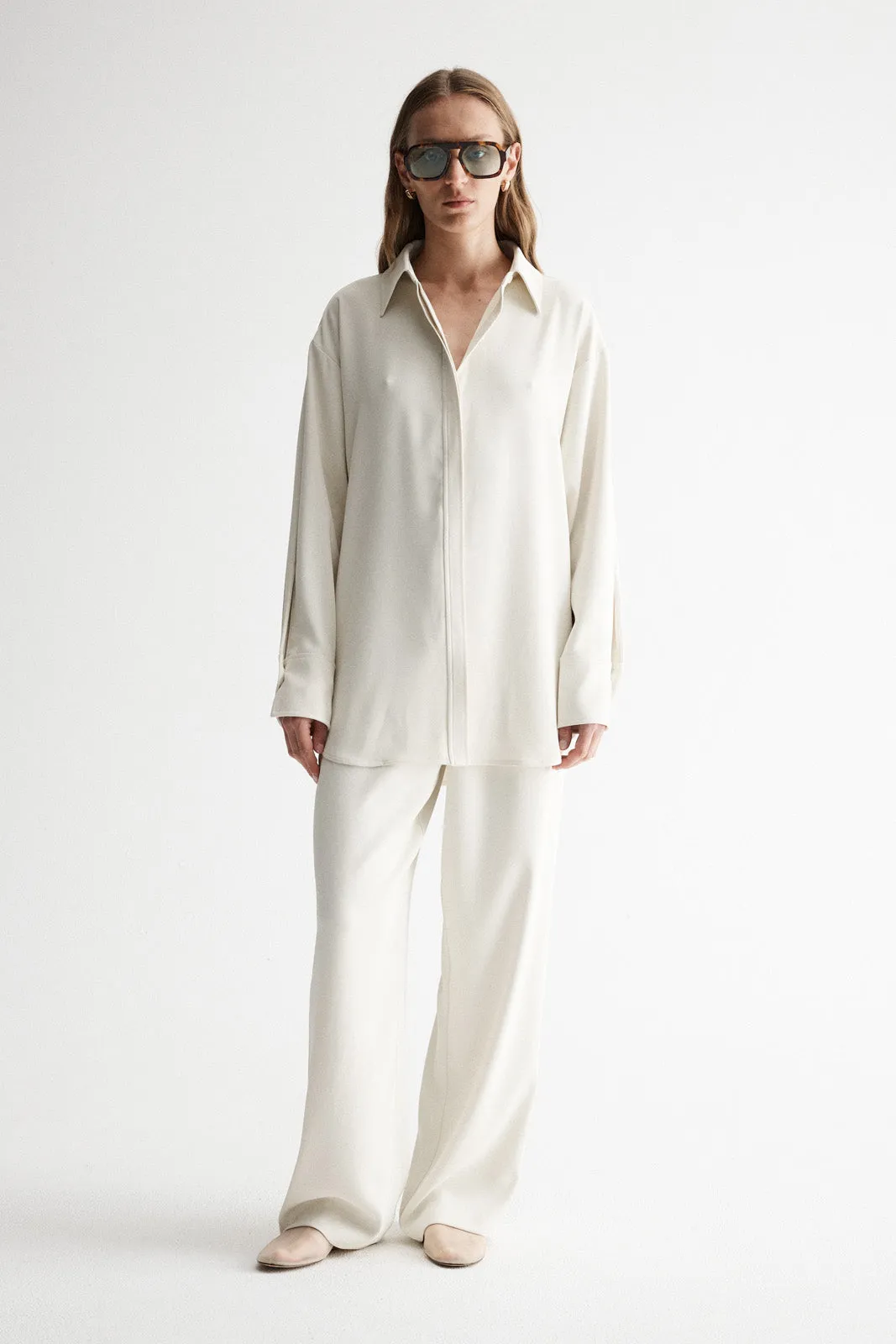 Edra Ls Shirt Ecru