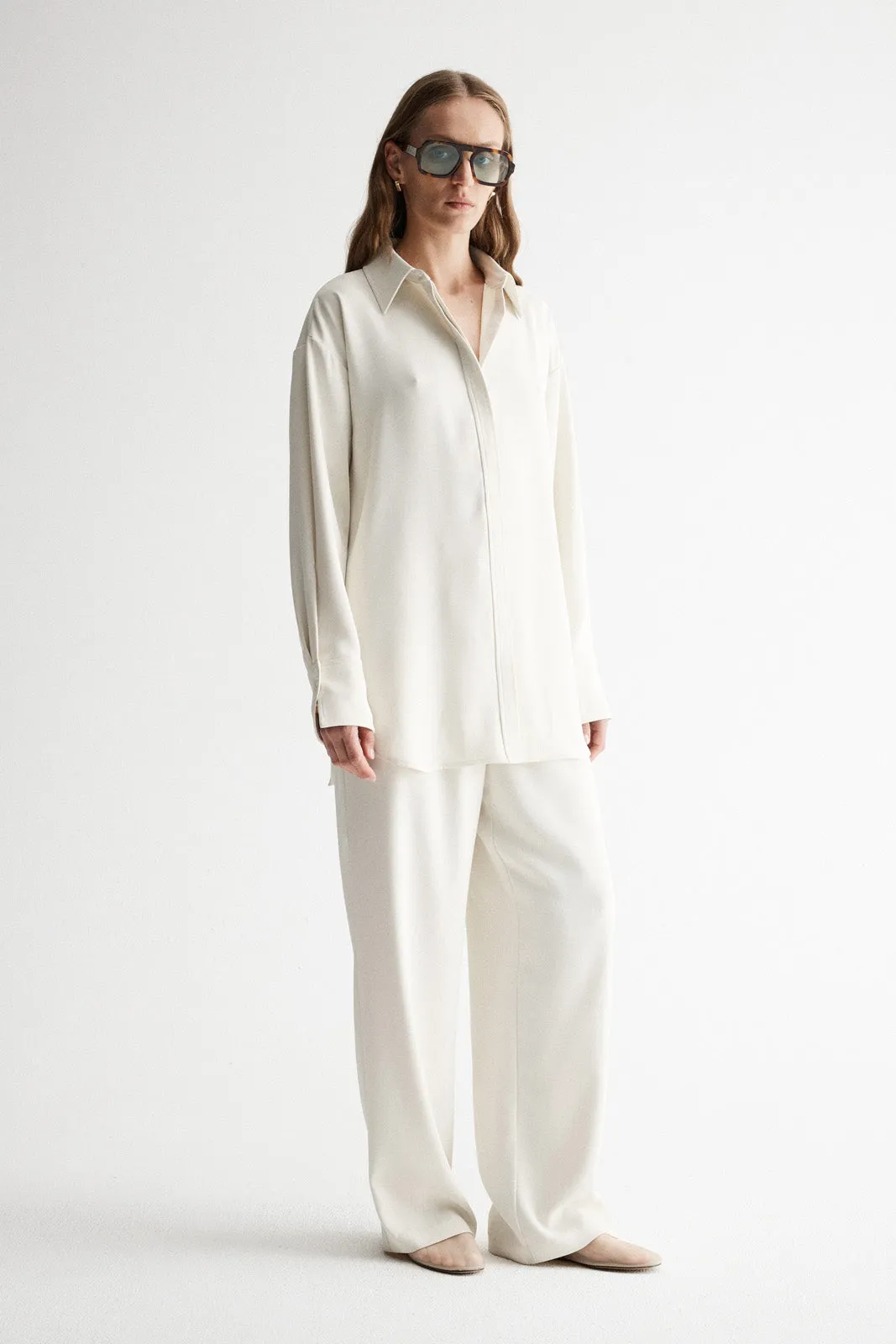 Edra Ls Shirt Ecru